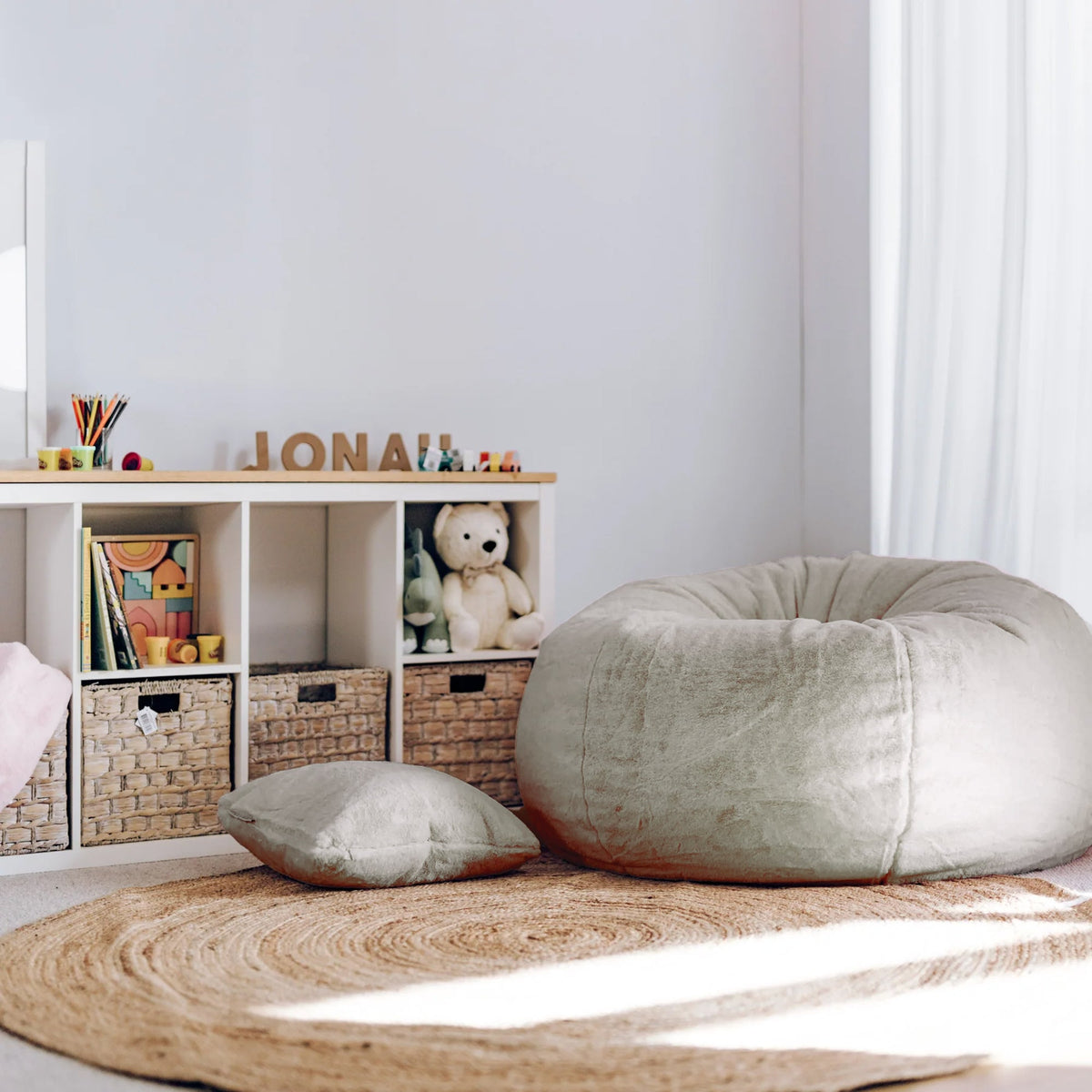 Cloud Plush Fur Bean Bag - Champagne Latte