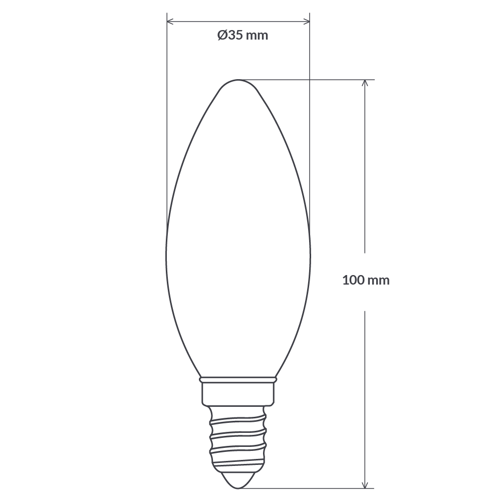 2W Candle LED Bulb (E14) Clear in Cool White
