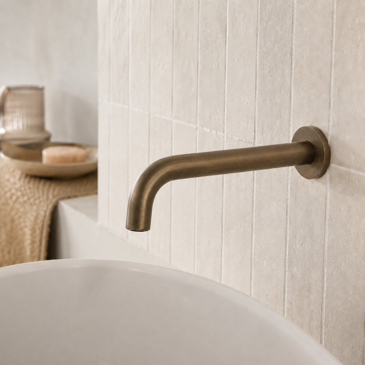 Reno Wall Spout - Antique Brass