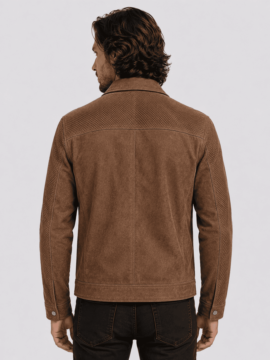 Blake Men's Brown Suede Textured Jacket