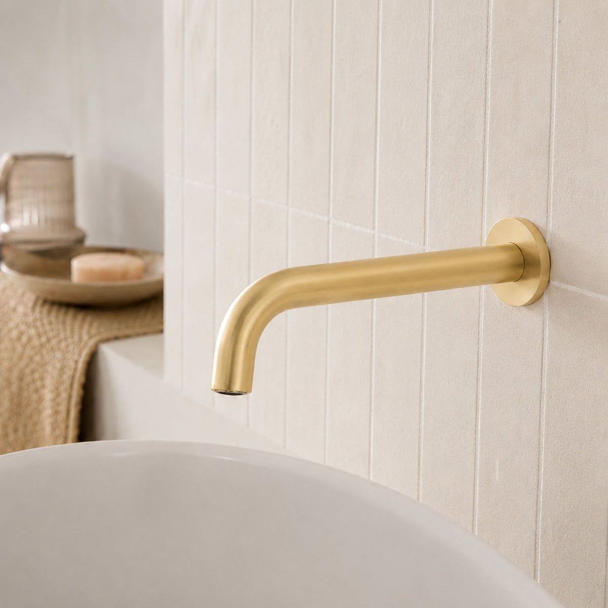 Reno Wall Spout - Brushed Brass