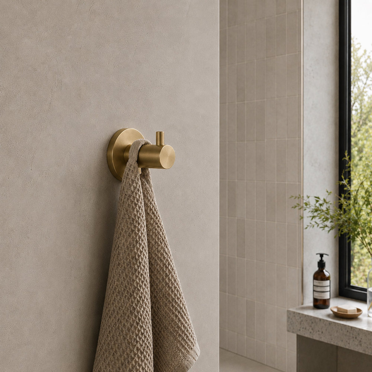 Reno Robe Hook - Brushed Brass