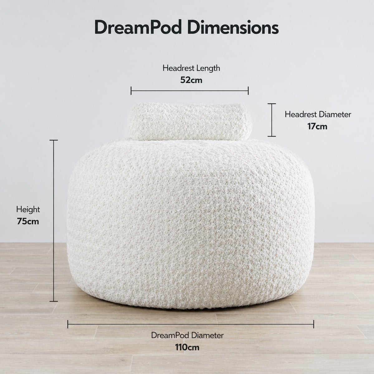 DreamPod® Classic - White - HEADREST ONLY