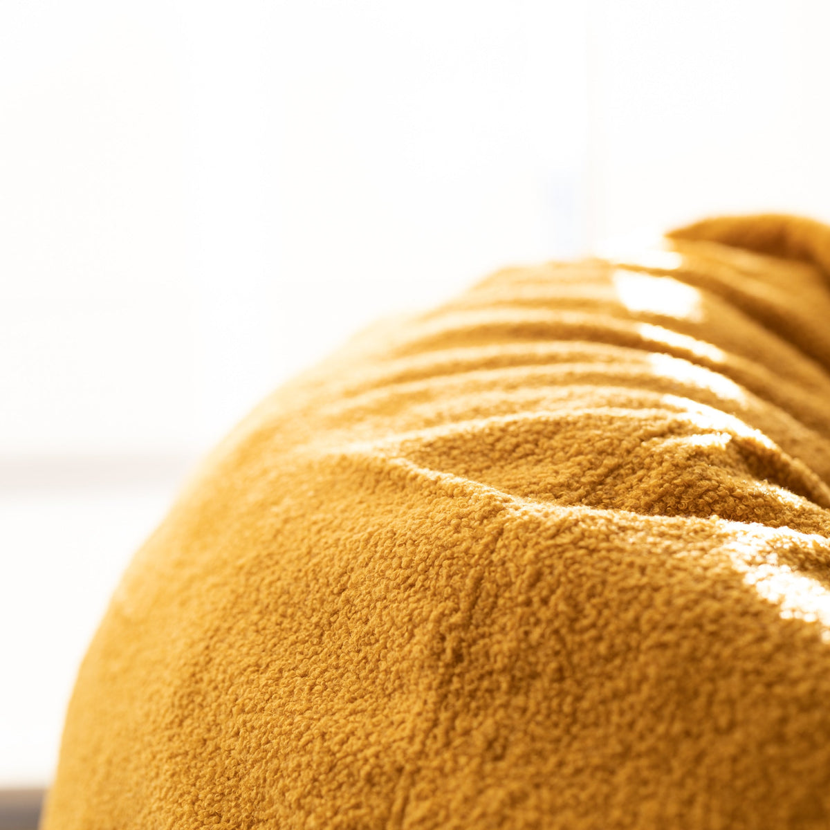 Boucle Fur Bean Bag - Mustard