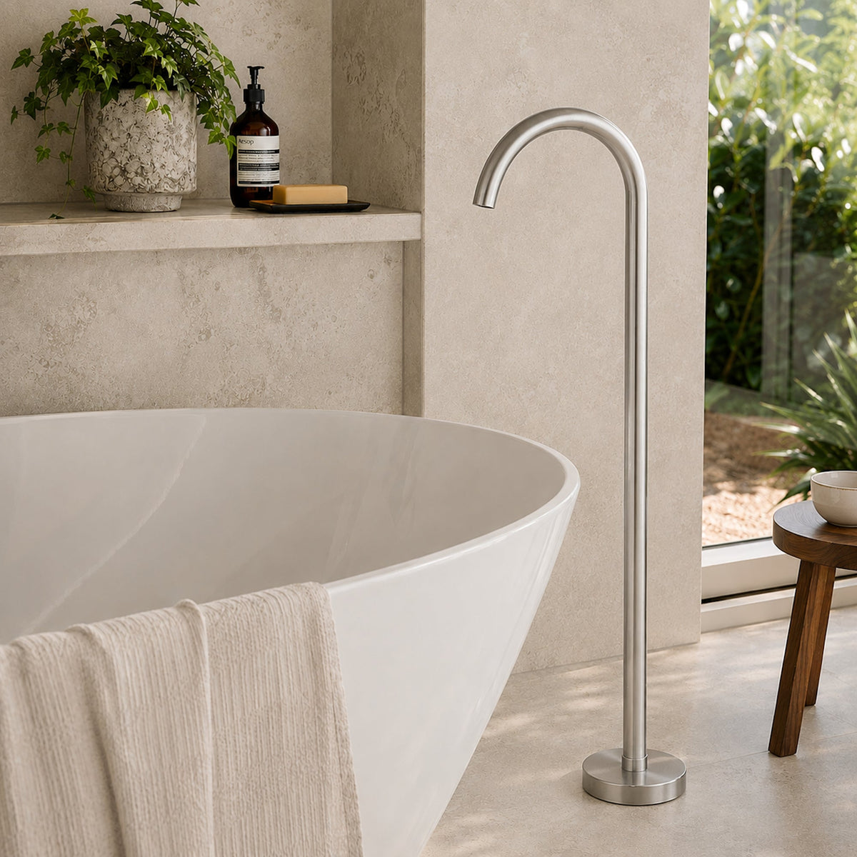 Reno Freestanding Bath Spout - Brushed Nickel