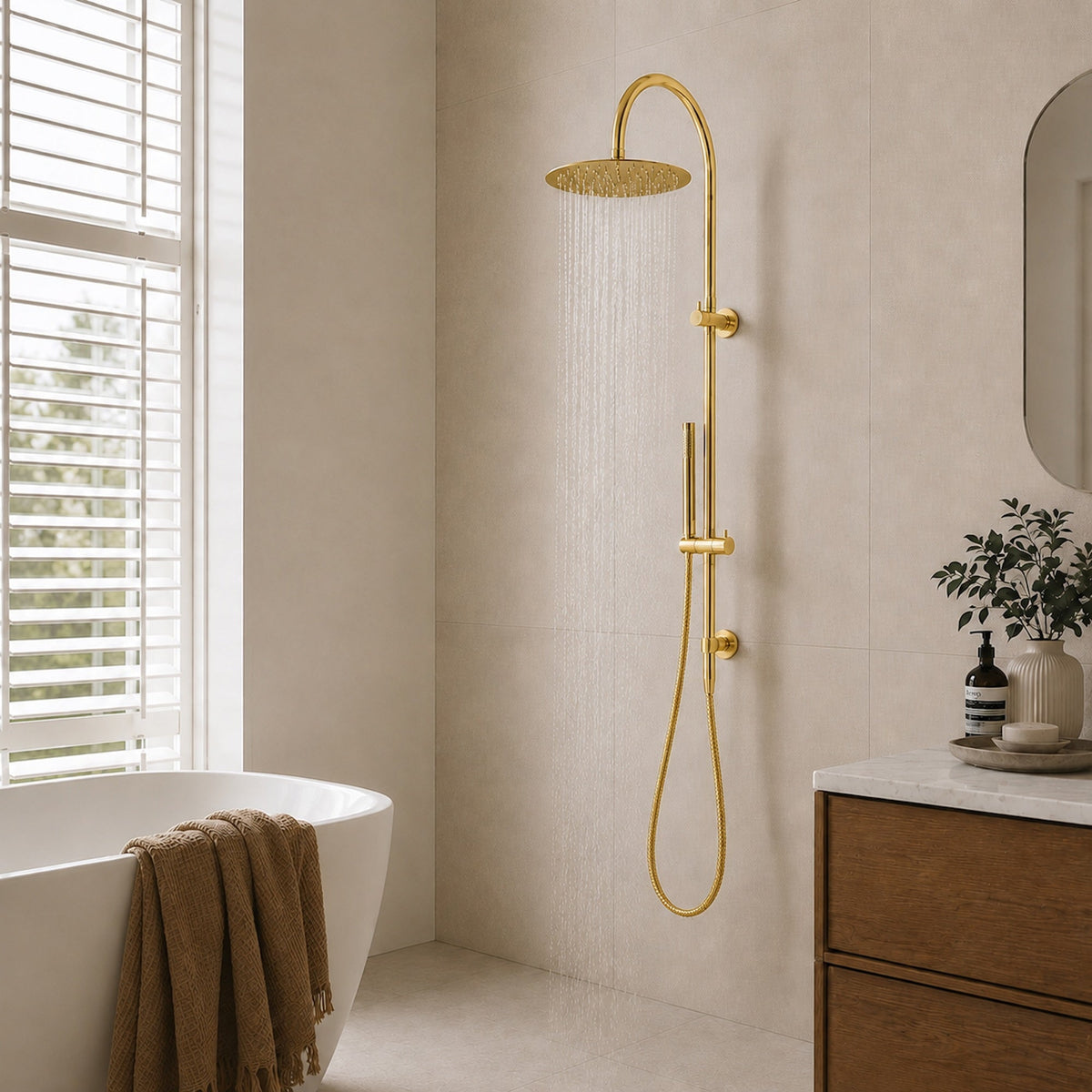 Reno Combination Shower - Polished Gold