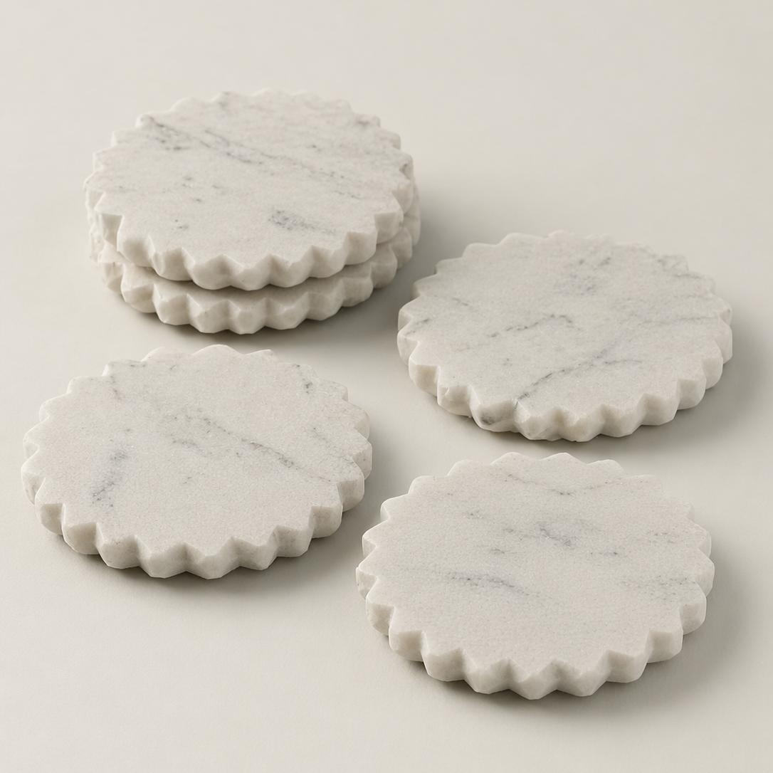 Jagged Edge Marble Coaster Set