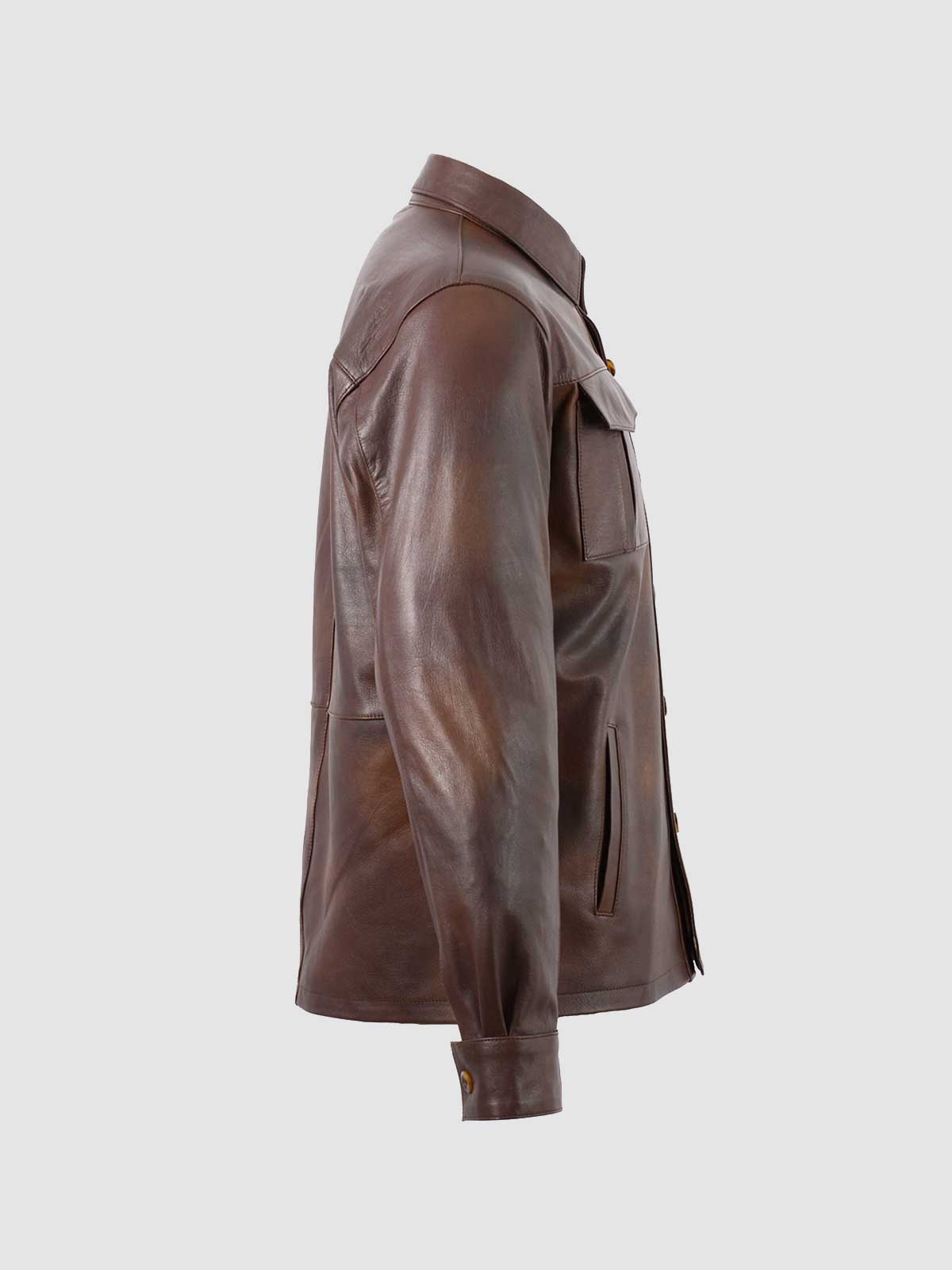 Brown Leather Spring Shirt