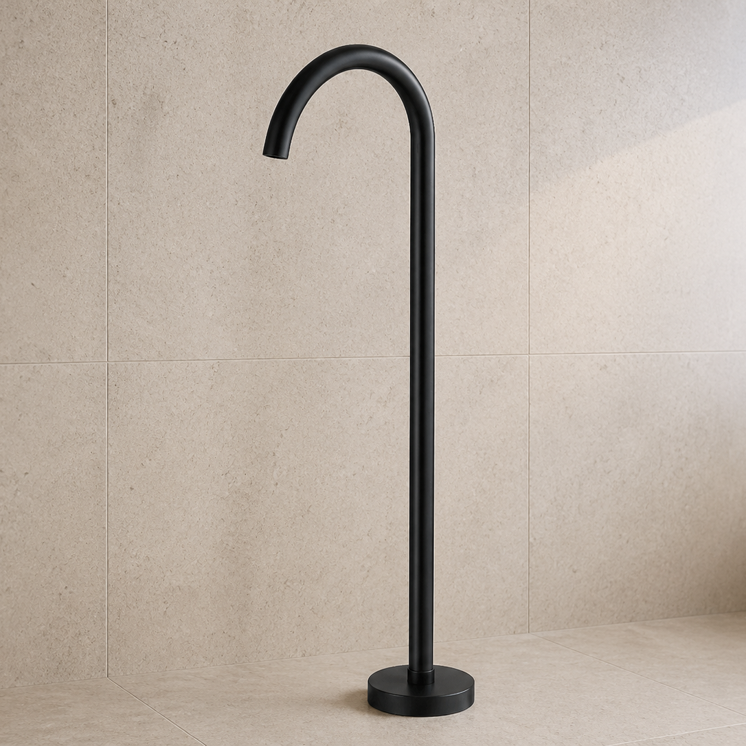 Reno Freestanding Bath Spout - Matt Black