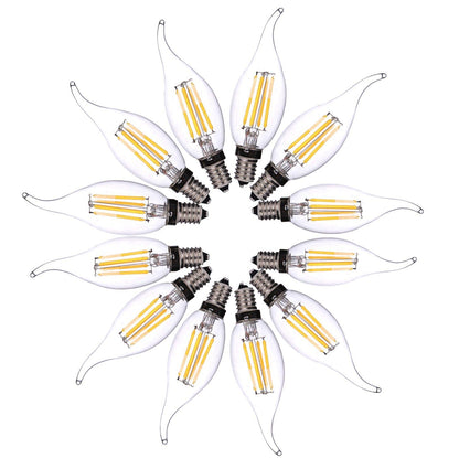 LED E14 Flame Tip Bulb Chandelier Candle Globes - 4w Cool White