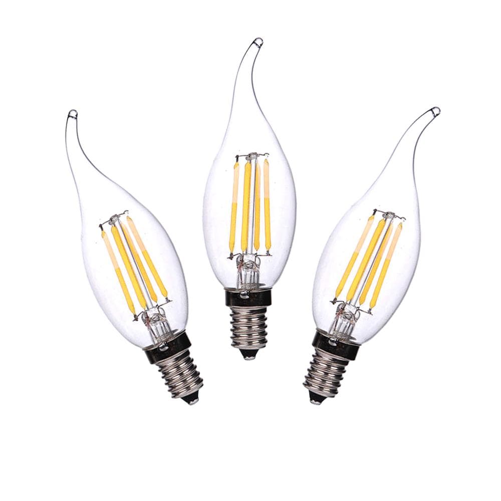 LED E14 Flame Tip Bulb Chandelier Candle Globes - 4w Cool White