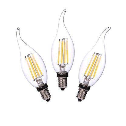 LED E14 Flame Tip Bulb Chandelier Candle Globes - 4w Cool White