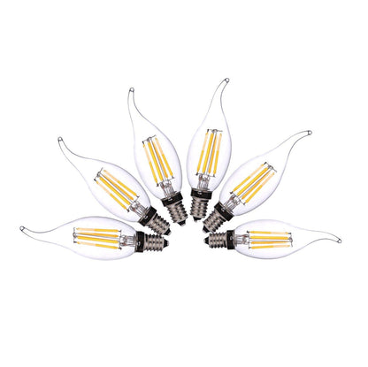 LED E14 Flame Tip Bulb Chandelier Candle Globes - 4w Cool White
