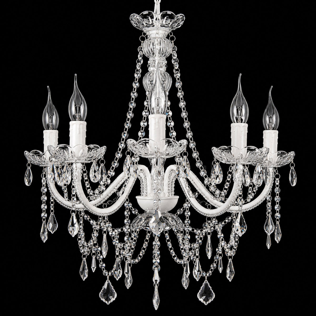 Cassie Chandelier 5 Light - Glass Crystals