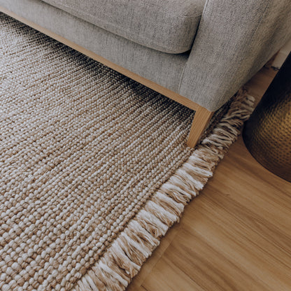 Amora Handwoven Floor Rug in Terracotta & Natural Tones