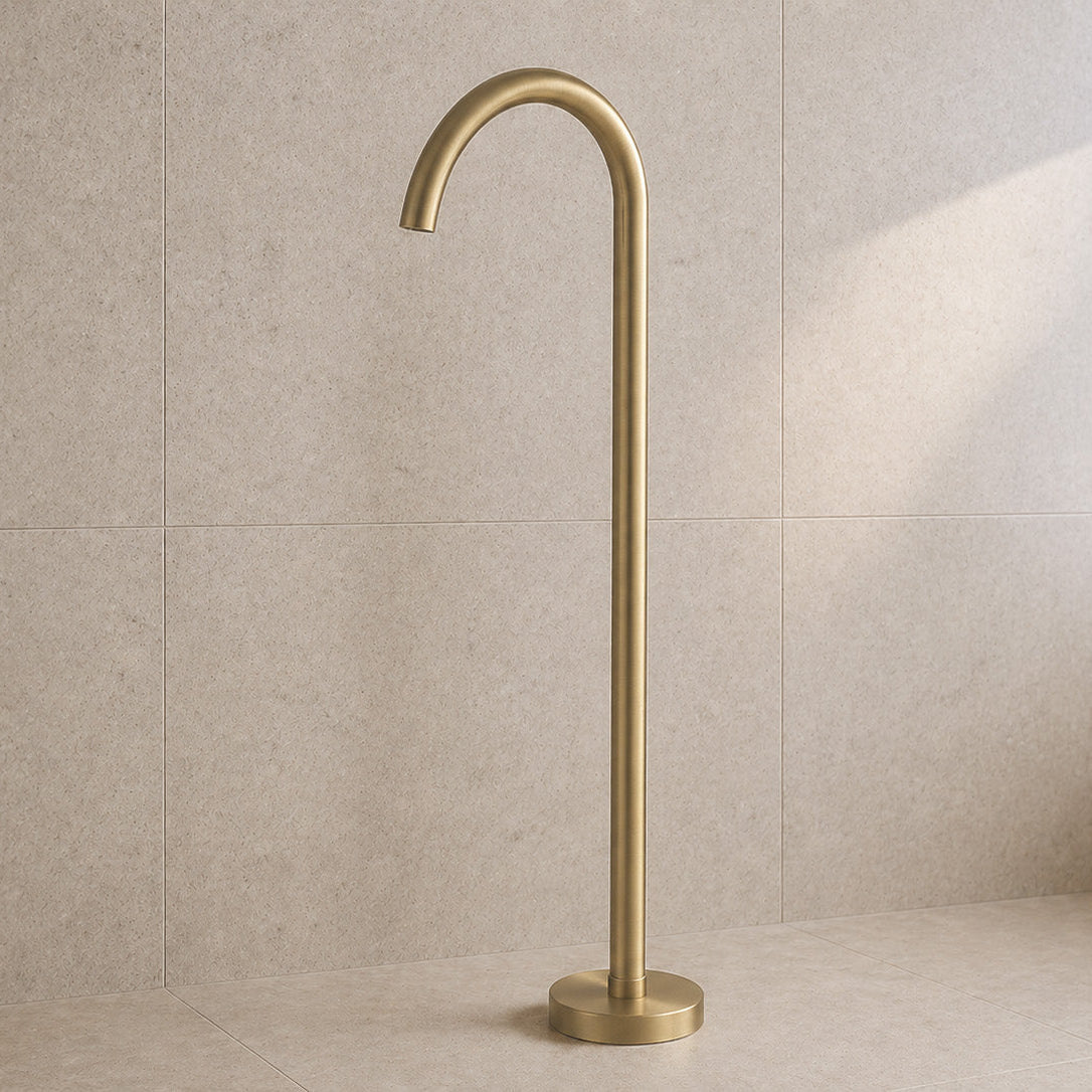 Reno Freestanding Bath Spout - Brushed Brass