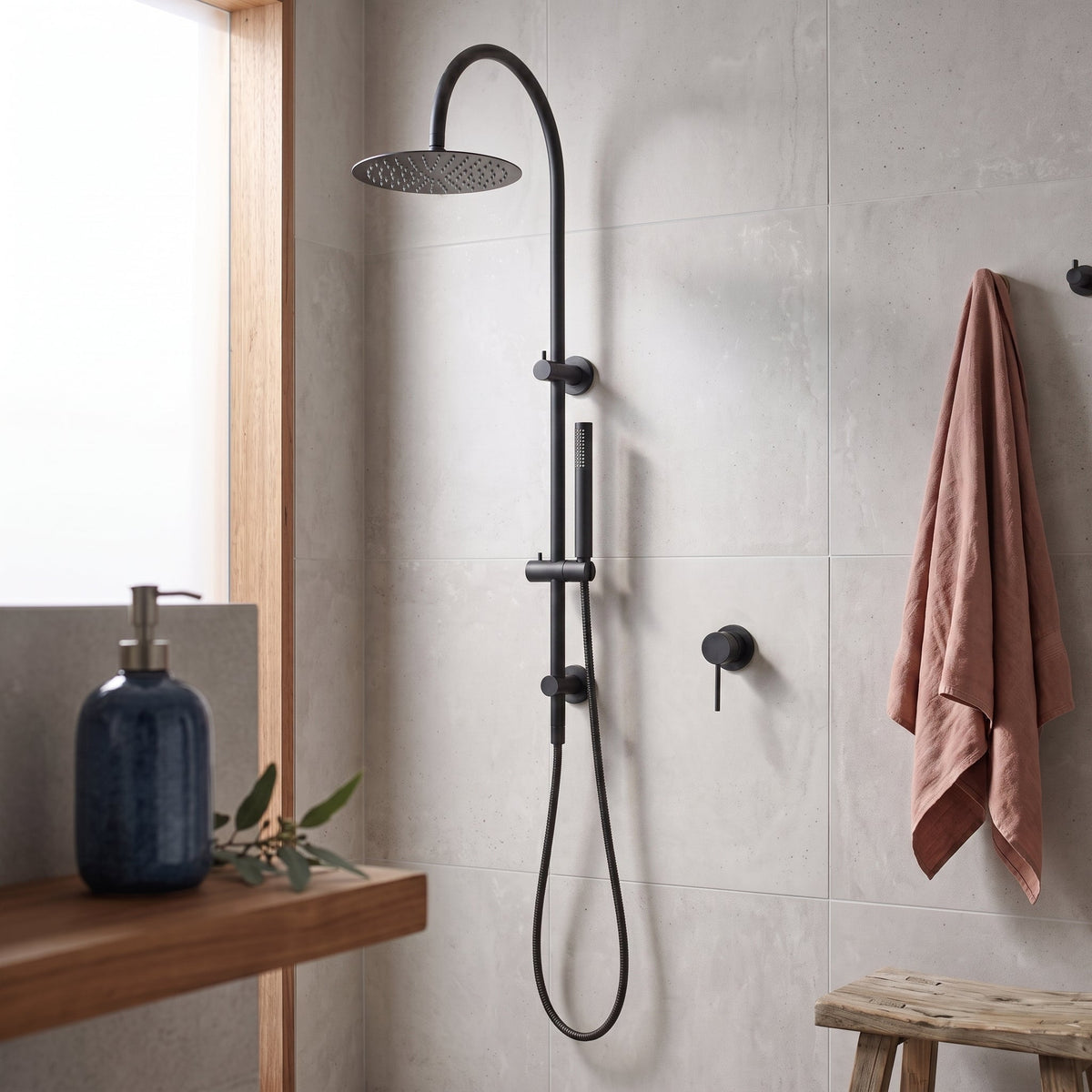 Reno Shower Mixer - Matt Black
