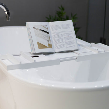 Serenity Bamboo Bath Caddy - White