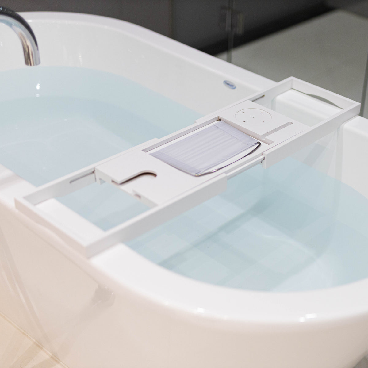 Serenity Bamboo Bath Caddy - White