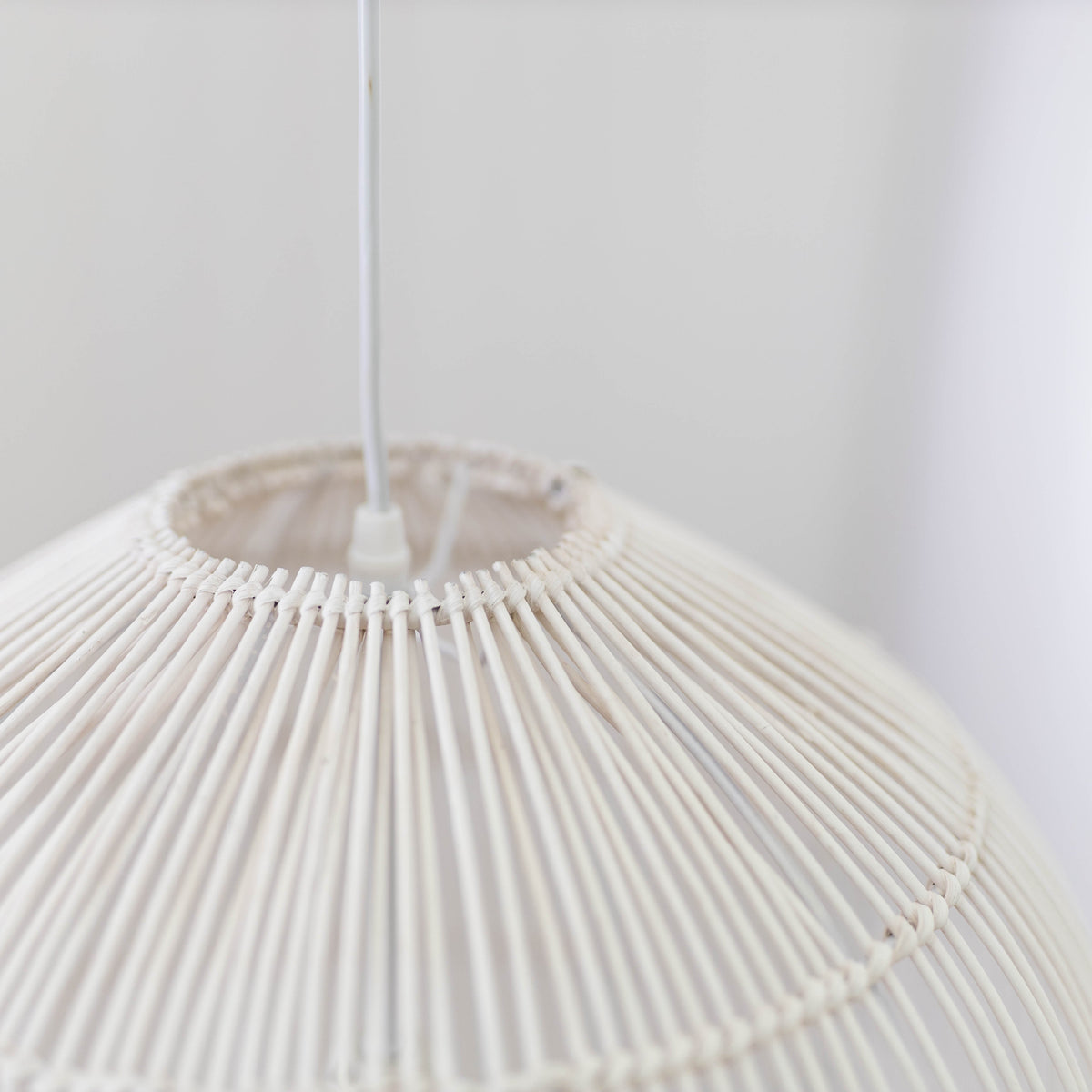 Siena Rattan Cane Pendant Light - Whitewash