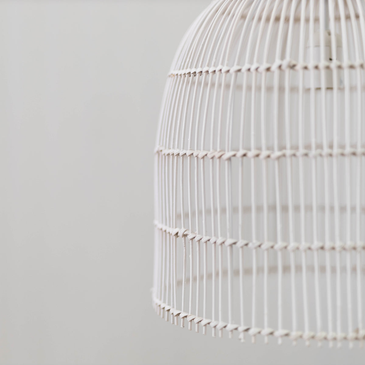 Siena Rattan Cane Pendant Light - Whitewash