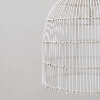 Siena Rattan Cane Pendant Light - Whitewash