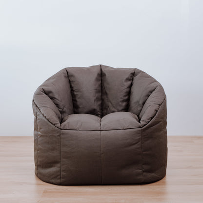 Vegan Leather Tub Chair Bean Bag Cover - Charcoal
