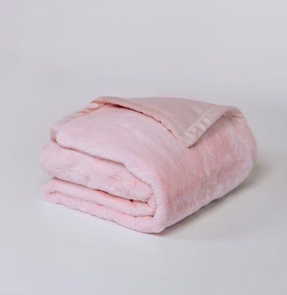 Cloud Plush Fur Throw Blanket - Soft Pink