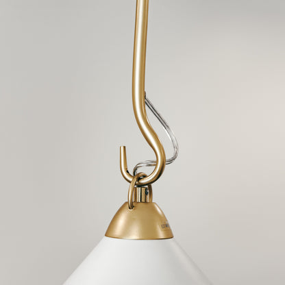 Bailey Extended Metal Cone Pendant Light - Gold/White