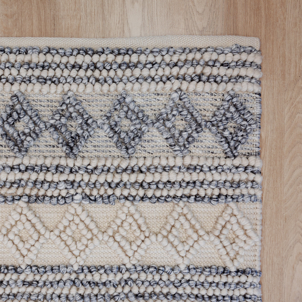 Ellie Handwoven Floor Rug in Blue & Natural Tones
