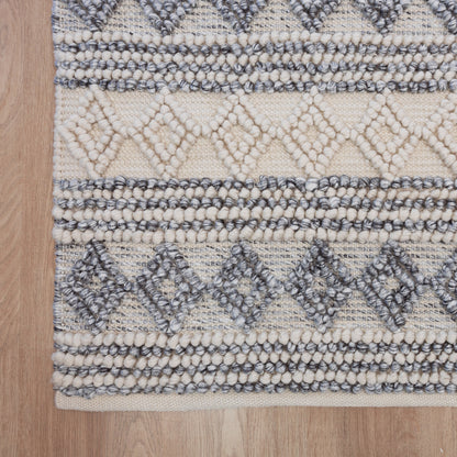 Ellie Handwoven Floor Rug in Blue & Natural Tones