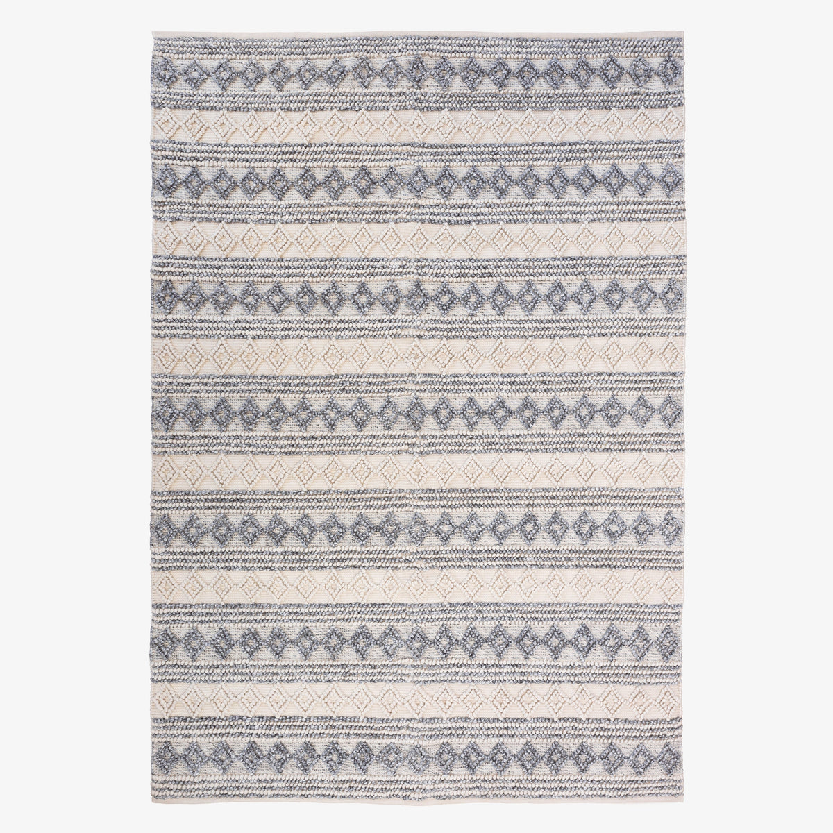 Ellie Handwoven Floor Rug in Blue & Natural Tones