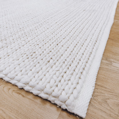 Kiara Handwoven Floor Rug in White Tones