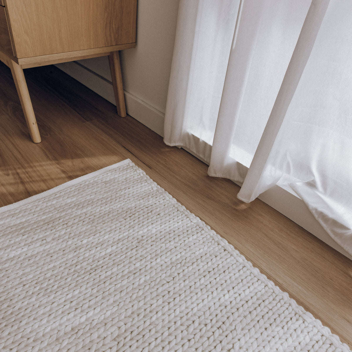 Kiara Handwoven Floor Rug in White Tones