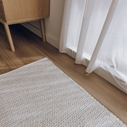 Kiara Handwoven Floor Rug in White Tones