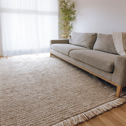 Amora Handwoven Floor Rug in Terracotta & Natural Tones
