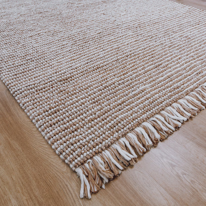 Amora Handwoven Floor Rug in Terracotta & Natural Tones