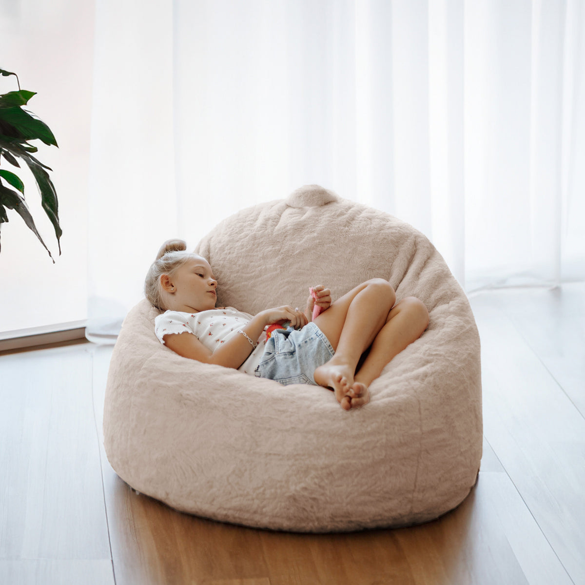 DreamPod® Mini Beanbag Chair - Champagne Latte