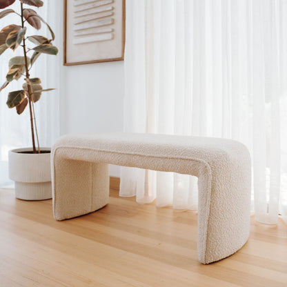 Denver Boucle Bench Seat - Champagne