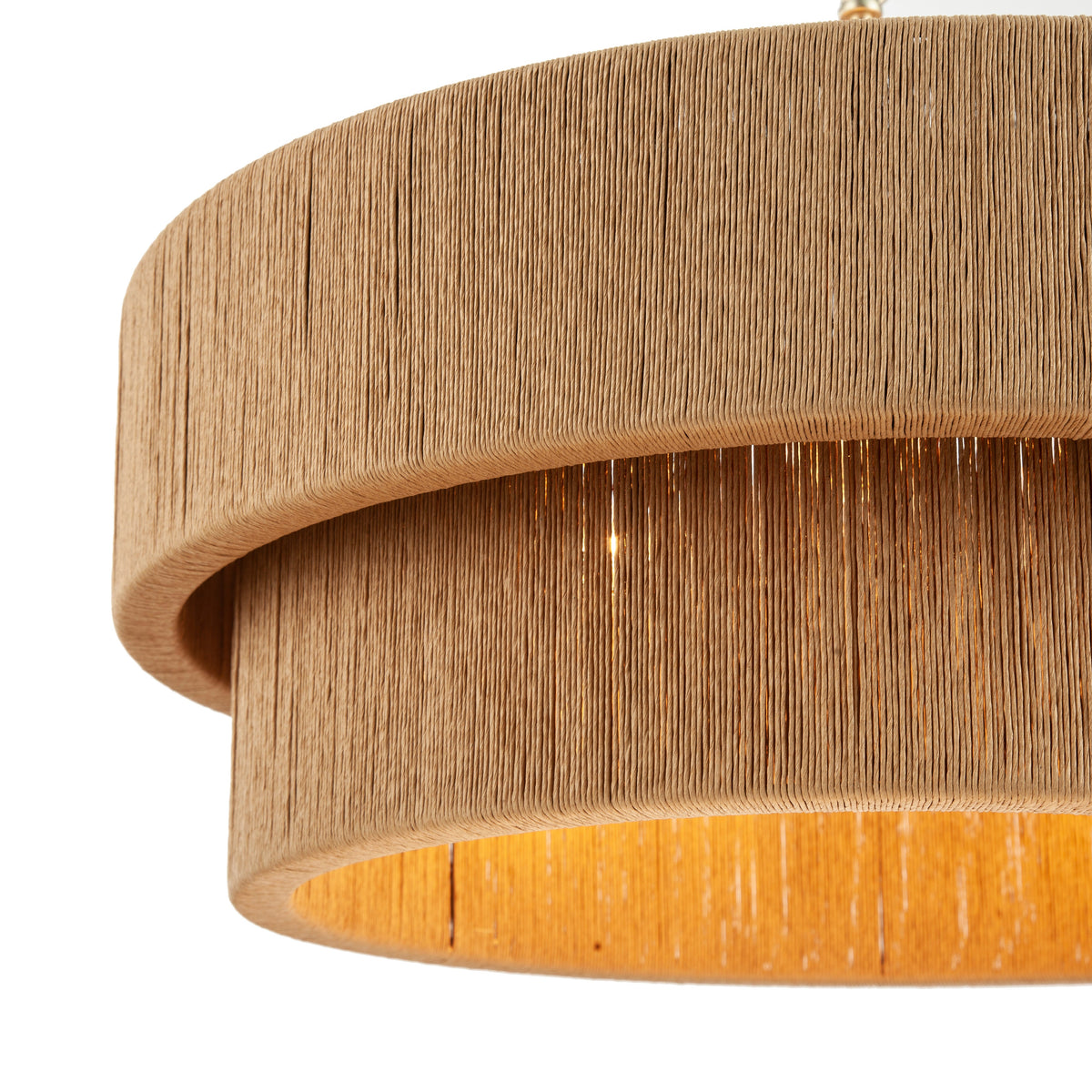 Sorrento Double Tiered Rope Chandelier - Natural/Gold