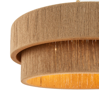 Sorrento Double Tiered Rope Chandelier - Natural/Gold