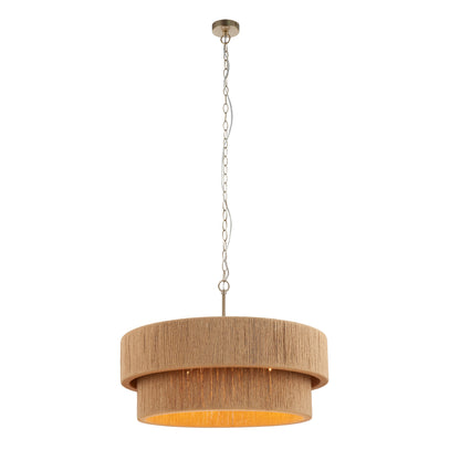 Sorrento Double Tiered Rope Chandelier - Natural/Gold