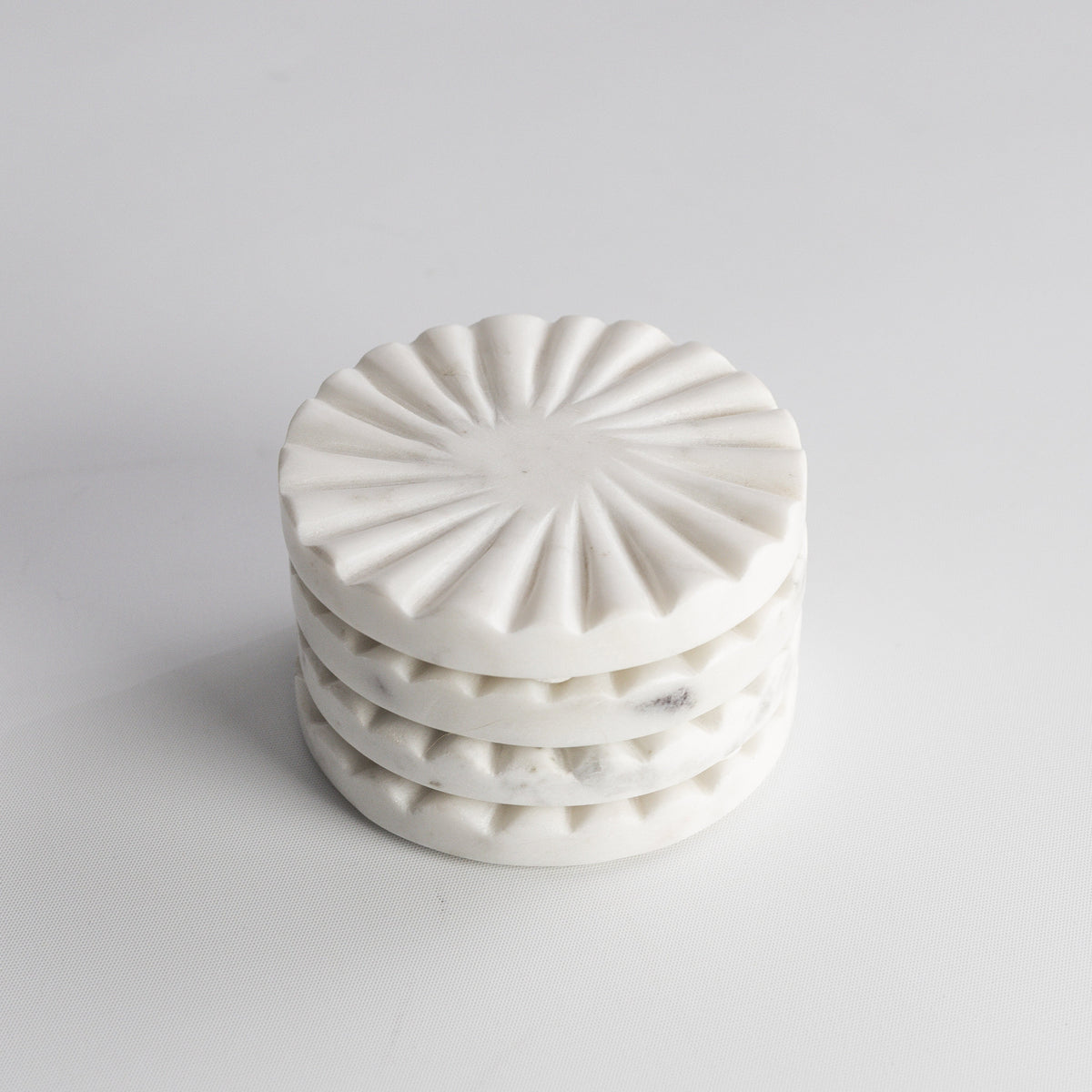 Scalloped Marble Coaster Set