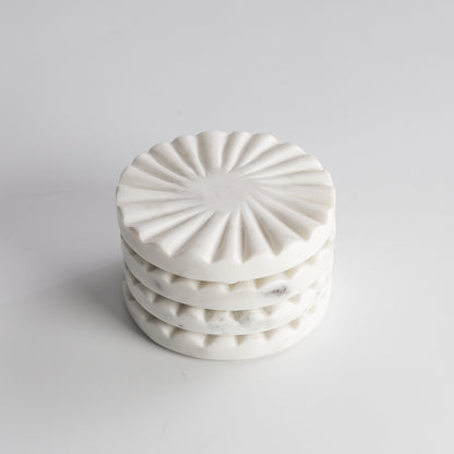 Scalloped Marble Coaster Set