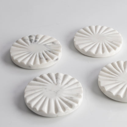 Scalloped Marble Coaster Set