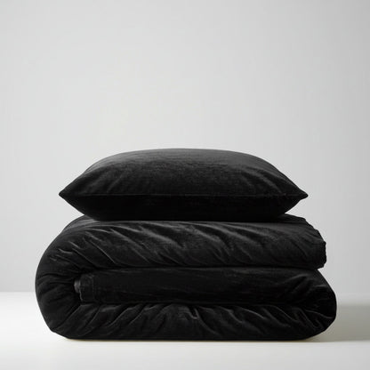 Fur Velvet Quilt Cover - Black