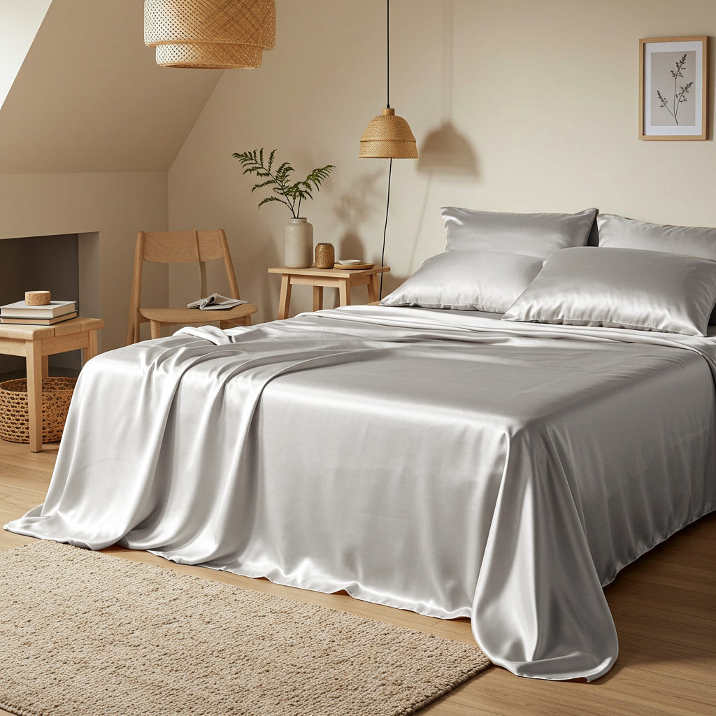 Satin Sheet Set - Silver