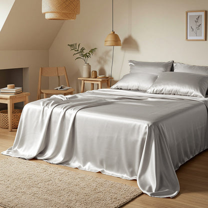 Satin Sheet Set - Silver