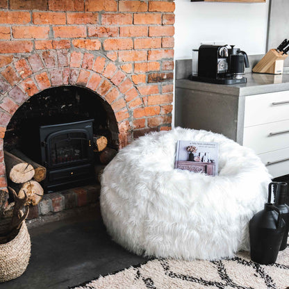 Lush Fur Bean Bag - White