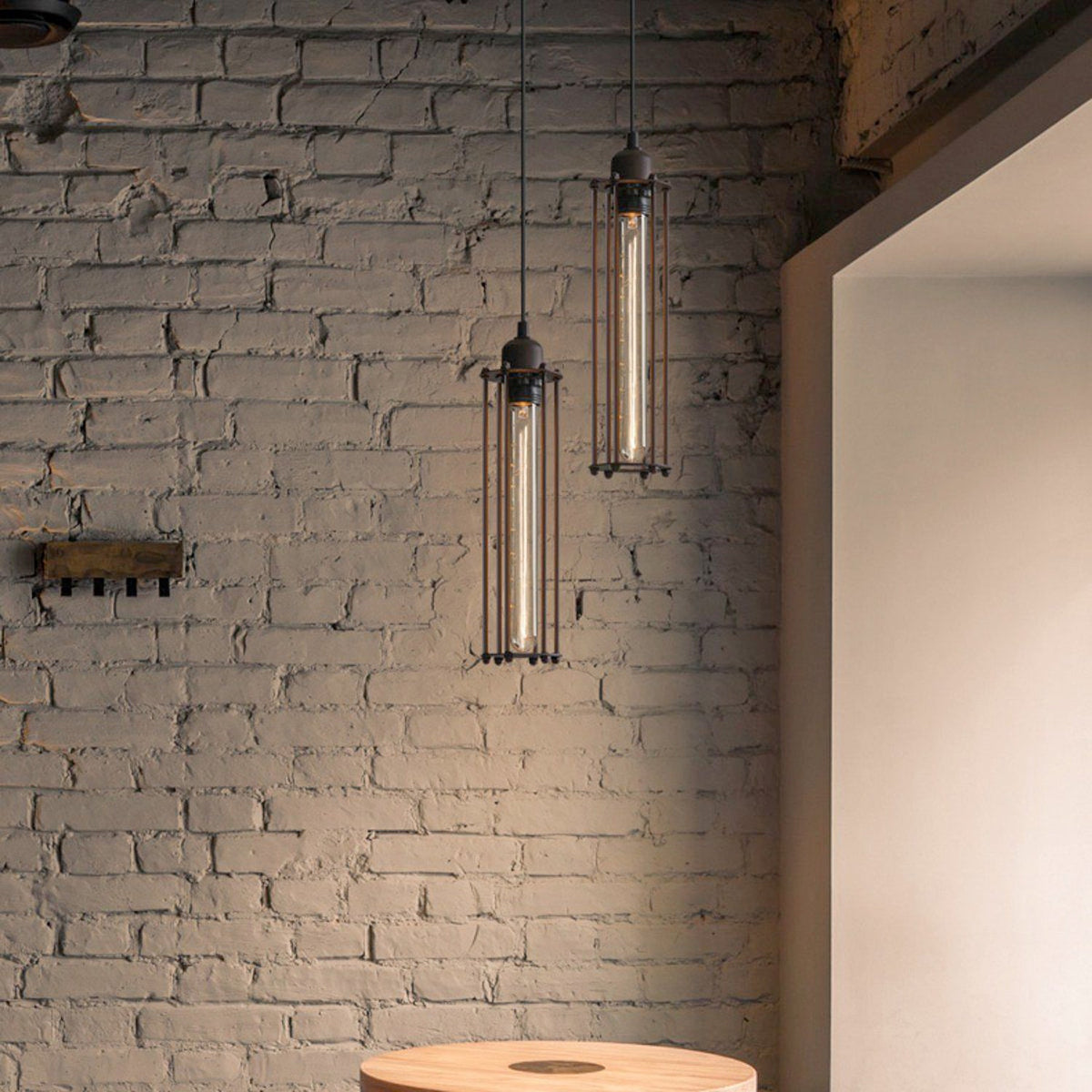 Toorak Industrial Pendant Light - Black and Brass